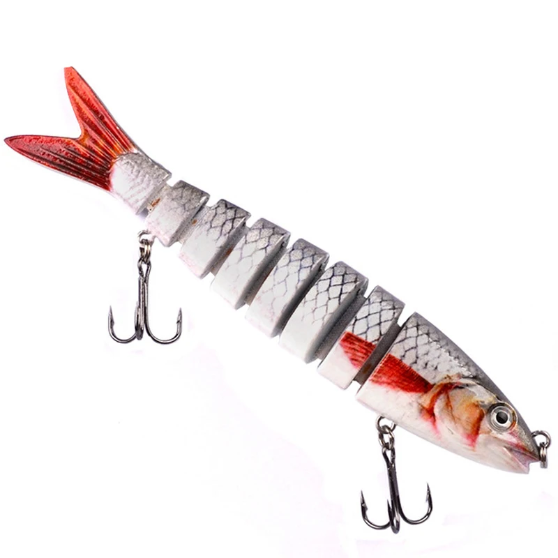 

1 pcs 8 Sections Fishing Lure 0.695oz-19.71g/13.28cm-5.23" Swimbait Fishing bait 6# Hook Fishing Tackle Lure Yq