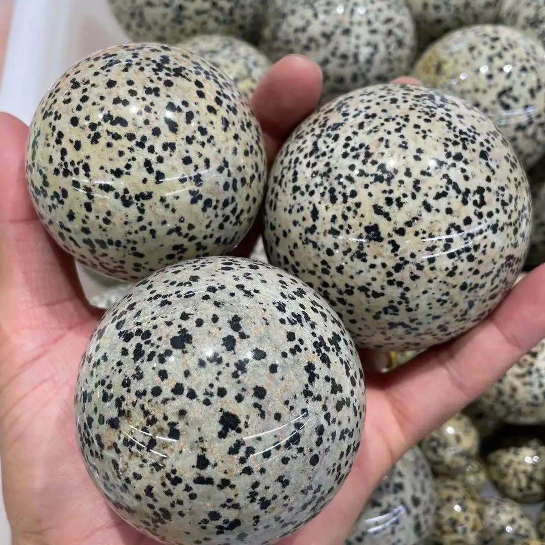30-100 mm Natural Dalmation Jasper Sphere Crystal Globe Ball Chakra Healing Reiki Stone Carved 1pcs 6