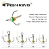 FISH KING 5pcs/pack High Carbon Steel  Winter ice Fishing Hooks Overturned Barbed Trebles Hooks With Diamond Eye Fishing Tackle ► Photo 2/6