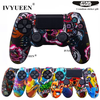 

IVYUEEN 25 Colors Silicone Skin Case for Playstation Dualshock 4 PS4 Pro Slim Controller Protective Cover Thumb Joystick Grips
