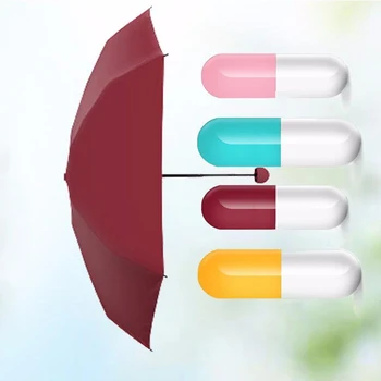 

Fold Creative Sunny Umbrella Rain Capsule Vinyl Summer Umbrella Women Shade Wind Resistant Regenschirm Rain Umbarellas 60D0081