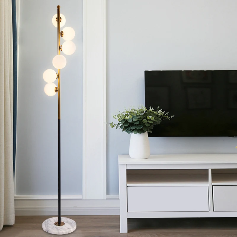 Creative Luxury 6 Bubble Floor Lamps Standing Lamp Gold Plated for Livingroom Bedroom New Arrival Art Home Decoration lighting