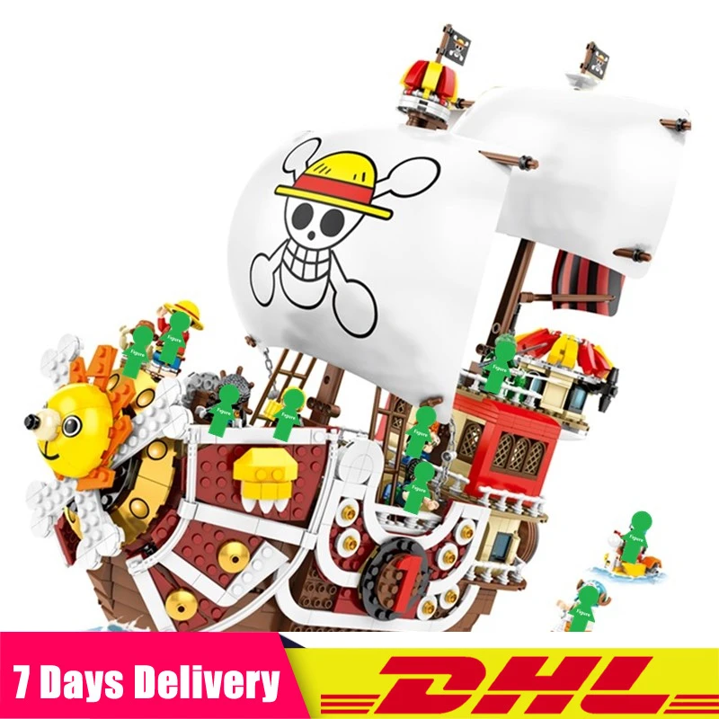 

2019 ONE PIECE Monkey D. Luffy Thousand Sunny Pirate Ship Model Building Blocks Bricks Kids Girl Boys Birthday Gifts Toy 6298