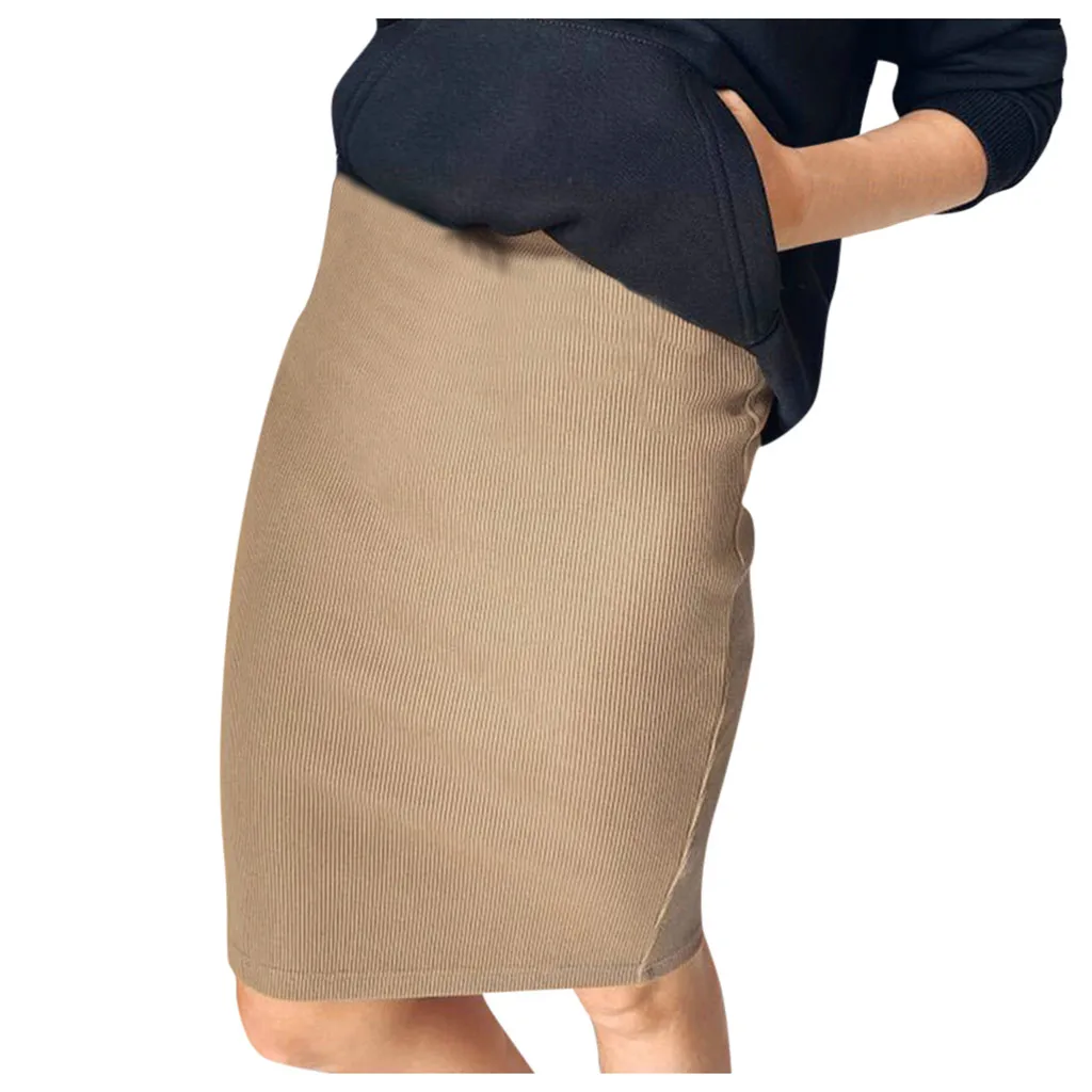Сексуальные одноцветные юбки jupe femme женские эластичный пояс Bodycon Твердые Сплит мини-юбка формальная юбка-карандаш Saia# C8