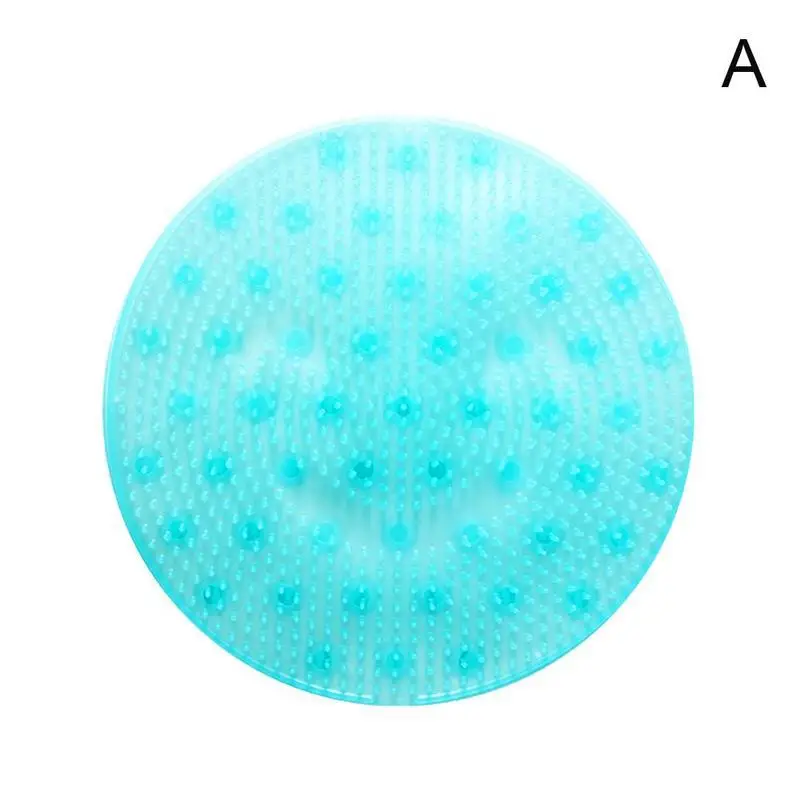 1PCS Shower Silicone Lazy Wash Foot Bath Back Massage Cushion Feet Wash Cleaning Care Brush Foot Massage Mat - Цвет: Blue