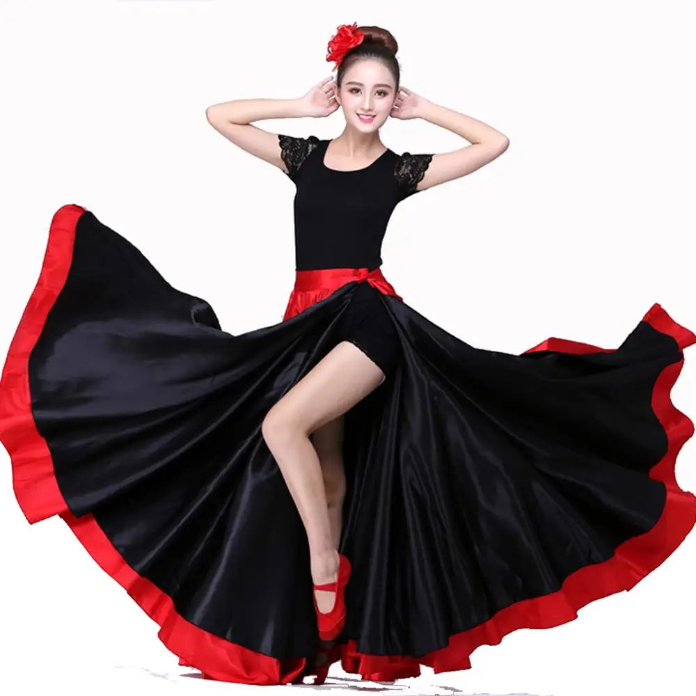 Женская юбка качели топ и Bigdance Прямая поставка|flamenco dance costumes|flamenco dancespanish skirts |