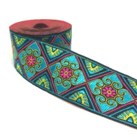 Buy HOT 3 Yards 5CM Vintage Ethnic Embroidery Lace Ribbon Lace Trim Clothes Bag Accessories Embroidered Fabric Custom Online - Image 4