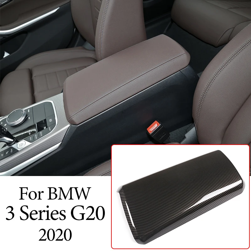 

Car Center Armrest Box Protection Cover Trim ABS Carbon fiber For BMW 3 Series G20 G28 320li325li 2020 Auto Accessories Interior