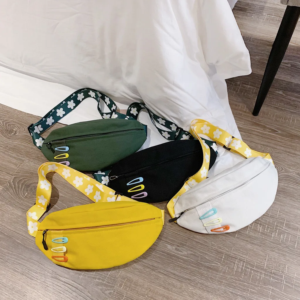 Женская сумка nerka Fanny Pack полотняная поясная сумка Милая шпилька для волос пояс кошелек сумка Harajuku сумка через плечо для женщин нагрудные сумки nerka damска