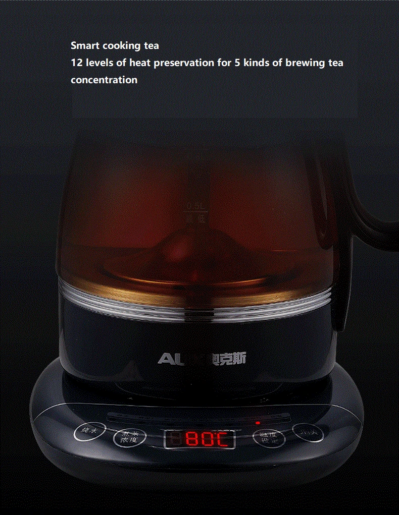 220V 1L Automatic Electric Kettle Mini Tea Cooking Pot Household Glass  Health Preserving Pot Multi Cooker