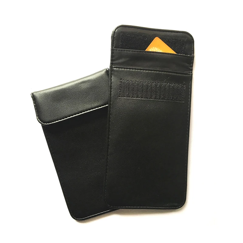 

PU Faraday Keys Bags Single Pocket Radiation Protection Cell Phone Bag FOB Signal Shielding Cage Pouch For Keyless Car BAG1055