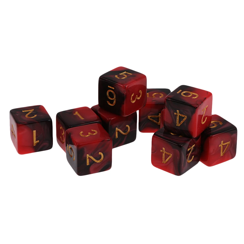 20 шт 16 мм шестисторонние D6 игральные кости для D&D ролевых игр MTG Roleplaying игры казино поставки Семейные рождественские игрушки