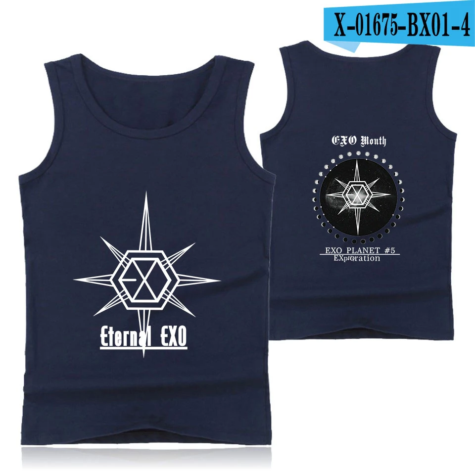 EXO PLANET#5 модные стильные хипстерские Повседневные Удобные Популярные летние топы без рукавов с круглым вырезом для мужчин и женщин - Цвет: 11
