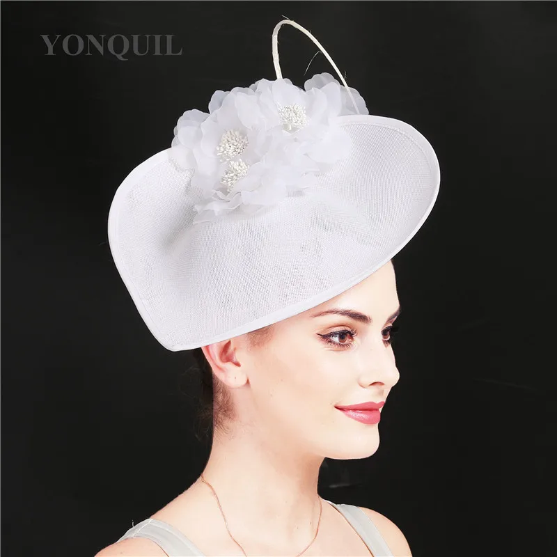 

Vintage big hair fascinators for kenducky derby church hats elegant women fedora fancy pink silk flower headwear 2019 new SYF648
