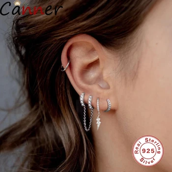 

Luxury 925 Sterling Silver Ins Geometry Double Lightning Earrings For Women Crystal Stud Earrings