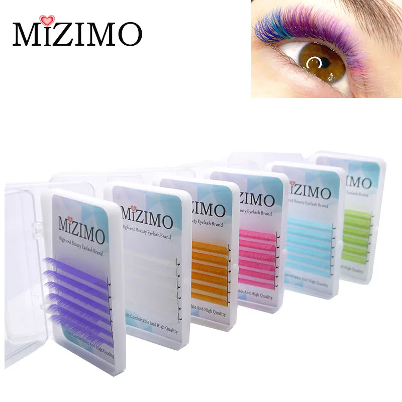 MIZIMO artificial mane color eyelashes 8-17mm bright grafting personality eyelash extension | Красота и здоровье