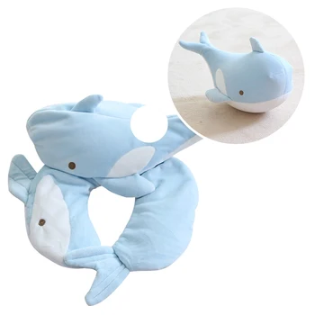 

1PC Shark Deformation Pillows Foam Particles U Shaped Neck Pillow Cushion Pattern Car Neck Protection Pillows Travel Pillow Neck