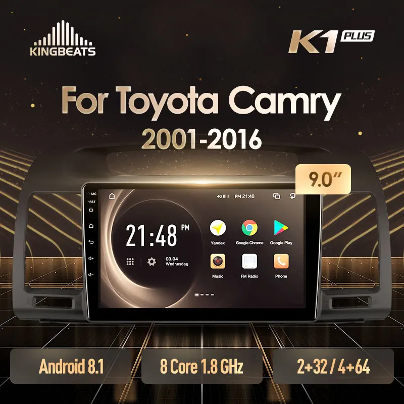 KingBeats штатное головное устройство for Toyota Camry 5 2001 2006 GPS Android 8.1 автомагнитола на андроид магнитола для Тойота Камри 5 xv30 автомобильная мультимедиа Octa Core 8 core*1.8G DDR4 2G ROM 32G RAM / 4+64G