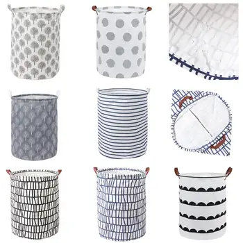 

Waterproof Dirty Laundry Basket LargFoldable Bag Holder Collapsible Bucket Organizer Clothes Toy Basket Round Storage Bin Hamper
