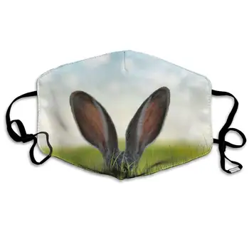 

Grass Rabbit Washable Reusable Mask, Cotton Anti Dust Half Face Mouth Mask For Kids Teens Men Women With Adjustable Ear Loops