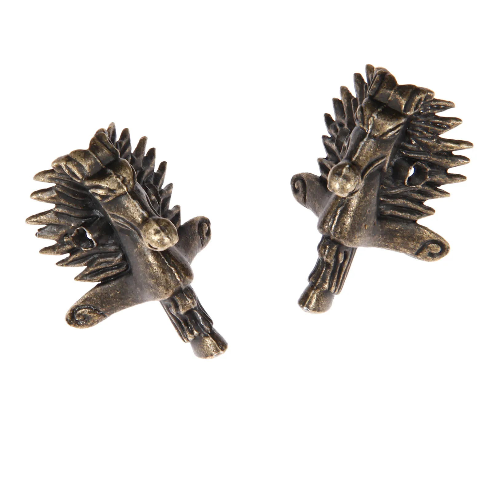 4pcs/set Horse Head Corner Decor Protectors Antique Bronze Jewelry Gift Box Feet Wood Case Leg Guard Old Fashion w/screw 39*24mm