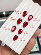 

Pirmiana Loose Gemstone Pear Shape Lab Grown Pigeon Blood Ruby Gems for Diy Jewelry Rings Necklaces Earrings Making