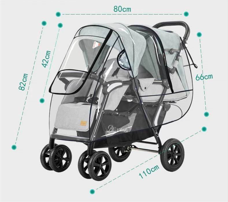 Twins Stroller Rain Cover Stroller Protection Waterproof Baby Pushchairs Trolley Carriage Double Stroller Accessories Wind Dust baby stroller accessories display	