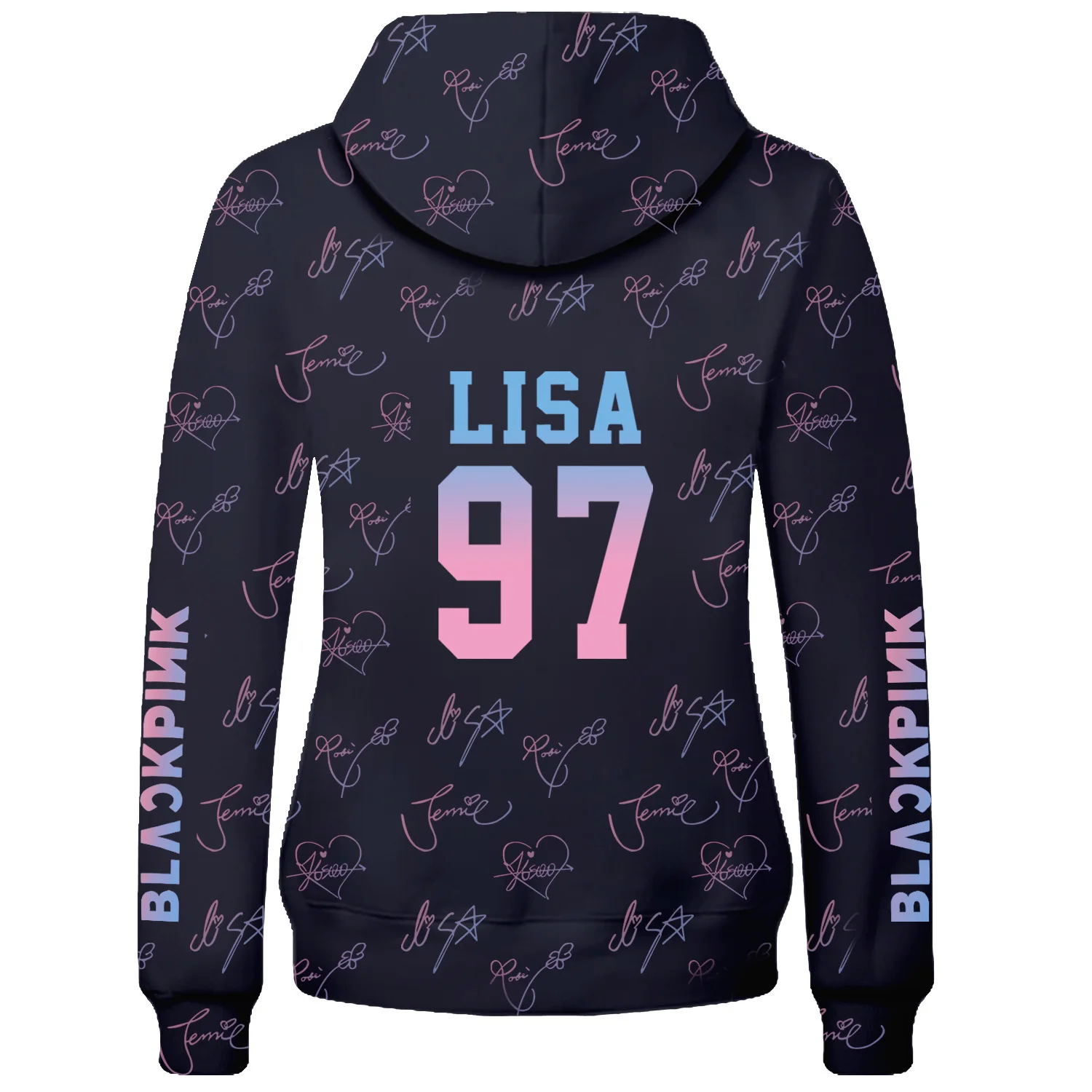  KPOP Blackpink Hoodie Sweatshirt Hoodies Women Persona Lisa Jisoo Rose Autograph Oversized Hoodie C