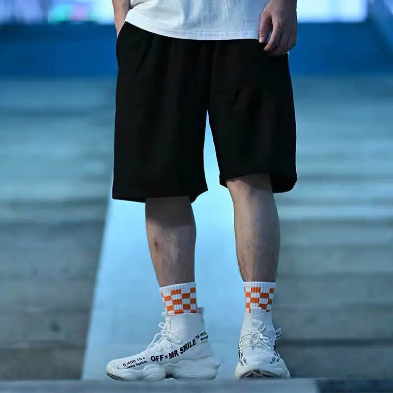 HMZ 2021 Summer New Drawstring Smiley Print Shorts Men Casual Jogger Sweathshorts Plus Size Workout Gym Shorts Streetwear Men smart casual shorts mens