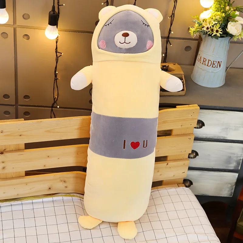 

[Lazy Pajama Useful Product] Skin Soft Fabric Elastic Wool down Cotton Animal Drag Long Pillow Wholesale