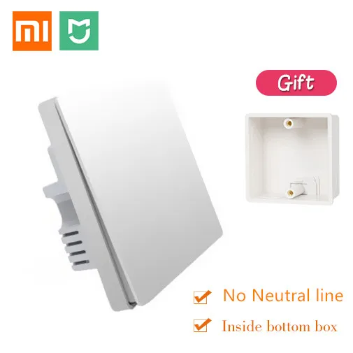 Single Add inside Xiaomi переключатель aqara умный светильник ZiGBee wifi беспроводной настенный переключатель через смартфон удаленный умный дом работа с приложением mijia - Цвет: Single Add inside