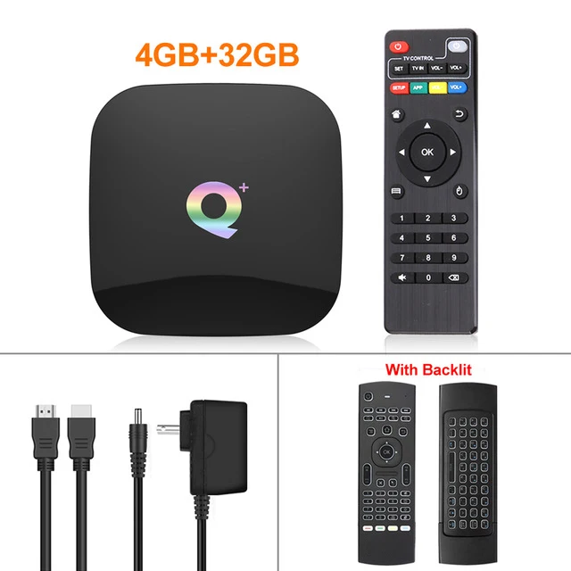 Новейший Q Plus Android 9,0 tv Box Allwinner H6 Четырехъядерный 4 ГБ ОЗУ 32 ГБ/64 Гб ПЗУ HD 6K H.265 USB3.0 Netflix умный медиаплеер - Цвет: 4G32G EN MX3 Backlit