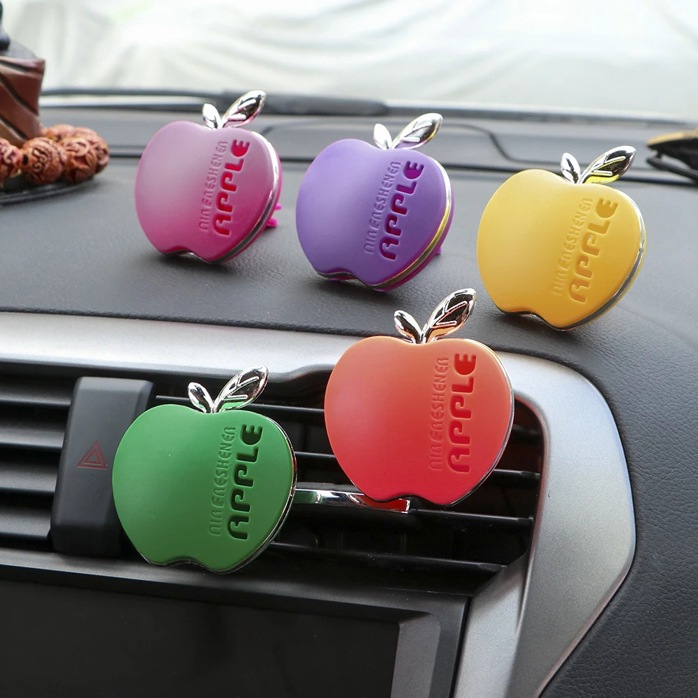 Автомобильный освежитель воздуха в форме яблока, аромат апельсина, лимона, яблока, клубники, лаванды, автомобильные аксессуары