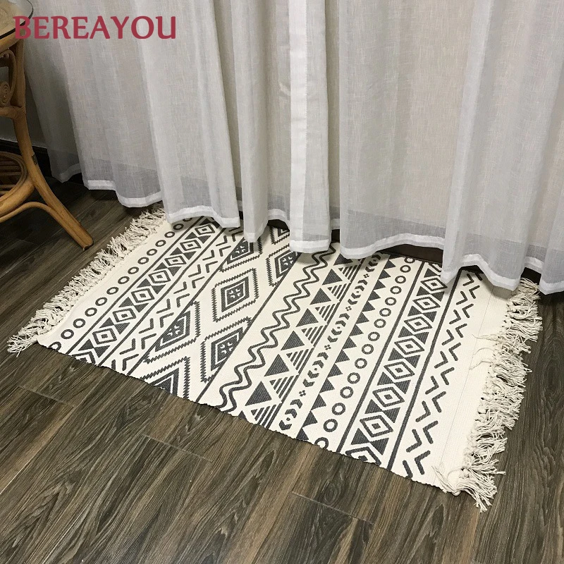 

Nordic Rugs and Carpets For Living Room Bedroom decor Tassel Floor Carpet Home Prayer Mat Rectangle Doorway Rug tapis cuisine