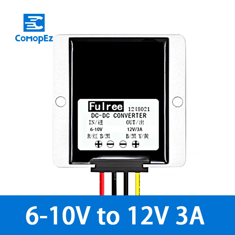 12 В преобразователи 6-10 В до 12 В 1A 2A 3A 5A 8A 10A водонепроницаемый Повышающий Модуль регулятор напряжения преобразователь постоянного тока для автомобилей - Цвет: 6V -10V to 12V 3A