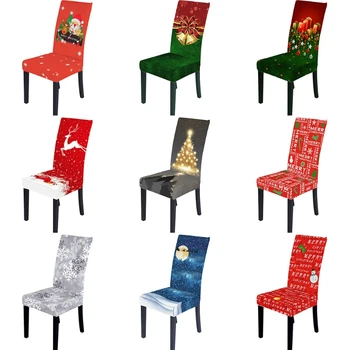 

Christmas Dining Chair Protector Slipcover Stretch Removable Seat Back Cover