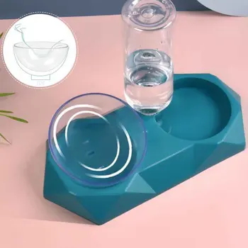 

Cat Bowl Set Non Slip Feeding Drinking Rhombus Home Raised Adjustable 15 Degree Tilted Automatic Water Dispenser Dogs PP