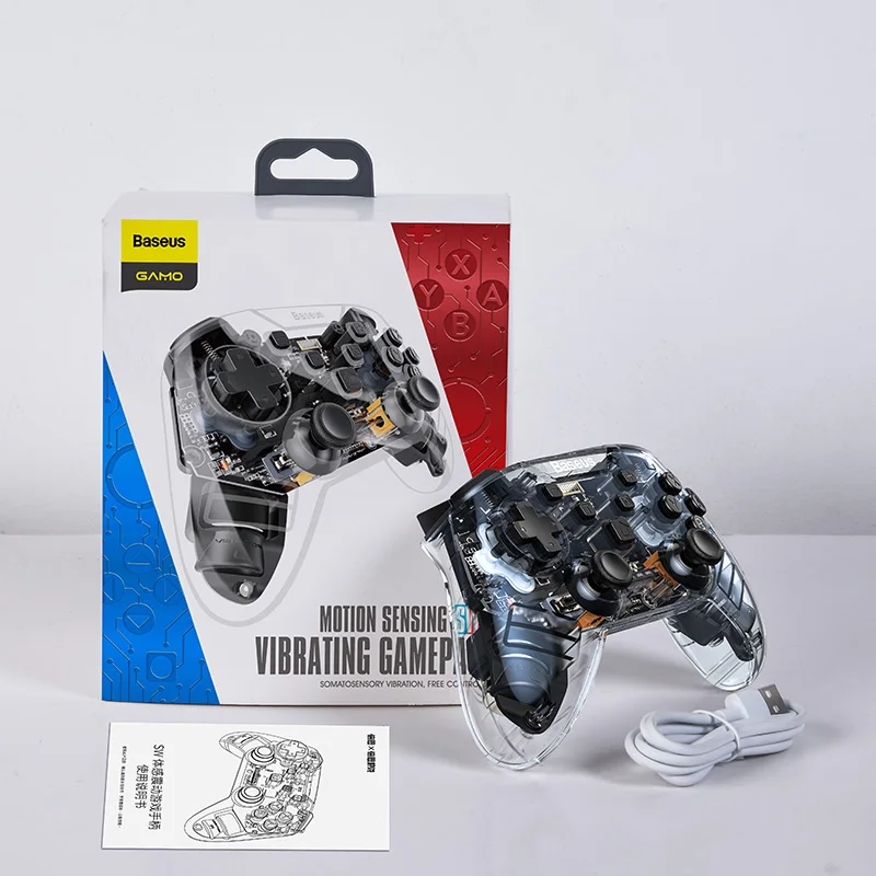 Transparent Геймпад Baseus Game Геймпад Для Nintendo Switch Bluetooth 6-осевой Датчик Движения Вибратор Контроллер Joypad Для Switch Lite ПК - Цвет: Transparent