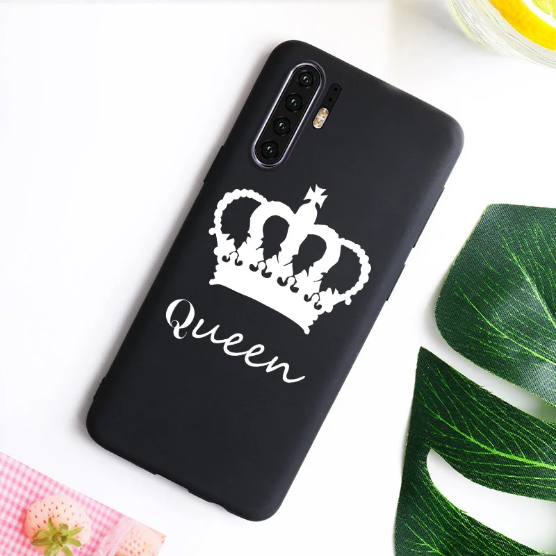 Чехол для телефона King queen Crown для huawei Honor 8S 10 20 Play 8A V10 V20 9 Lite 6A 7X сплошной карамельный цвет Мягкий ТПУ полный Чехол - Цвет: Black I048