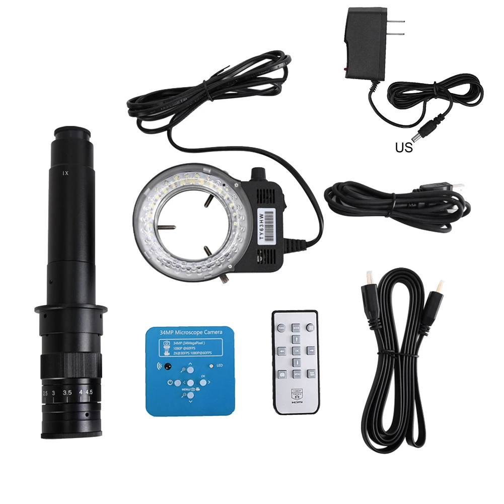 41mp 100x us plug 41MP HDMI USB промышленный электронный цифровой видео микроскоп камера 100X 120X 180X 300X C крепление объектива Комплект LB88 - Color: 41mp 100x us plug