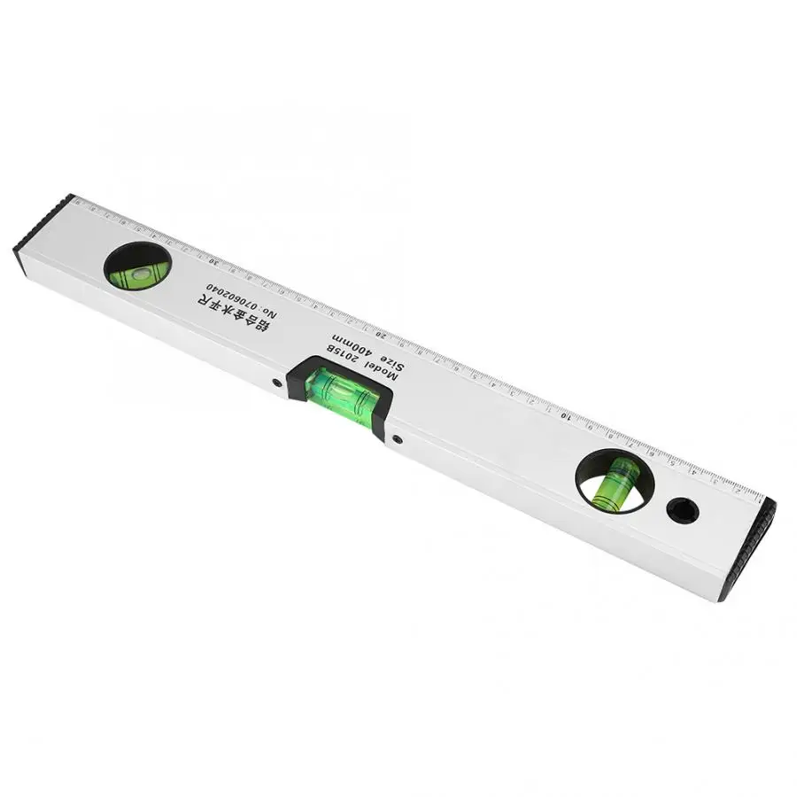 1 pcs 400mm Spirit Level Sliver High Accuracy Magnetic Aluminum Alloy Bubble Ruler Spirit Level Construction tools