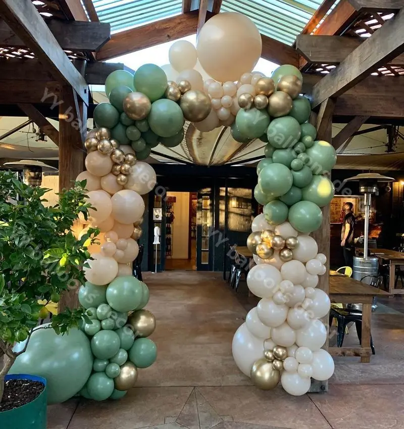 Retro DIY Avocado Green Macaron Skin Balloon Garland Arch Kit Birthday Party Decorations Kids Baby Shower Global Supply | Дом и сад