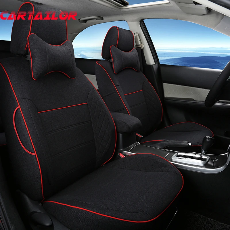 CARTAILOR Car Seat Cover Custom for Volkswagen VW Multivan Accessories Set Linen Cloth Seats Protection Black Covers | Автомобили и