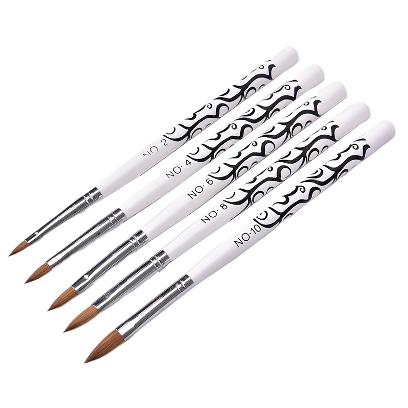 

1pc No. 2/4/6/8/10 Kolinsky Sable Acrylic Nail Art Brush UV Gel Builder Carving Pen Acrylic Liquid Powder