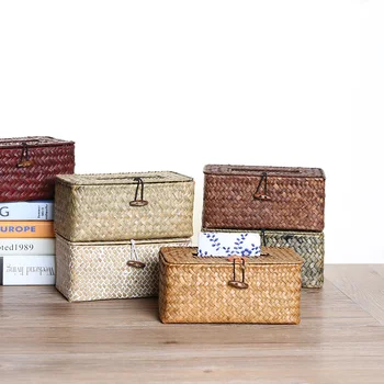

Seagrasses Woven Removable Tissue Box Eco-friendly High Quality Tissue Case storage basket for Car /Office /Restaurant/Kitchen