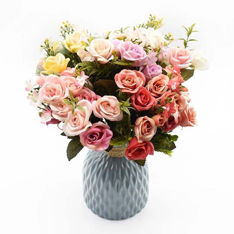 Big Discount 4f849 13heads Silk Roses Bride Bouquet Wedding