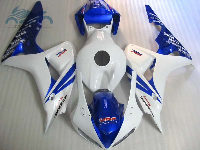 7 подарки впрыска обтекателя комплект Подходит для Honda CBR1000RR 2006 2007 CBR 1000RR 06 07 Белый синий пластик обтекатель наборы частей XY61