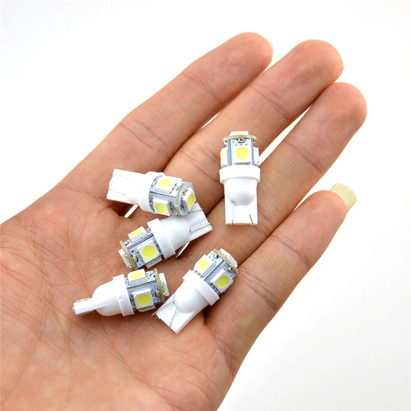 20 шт Фирменная Новинка автомобильные аксессуары T10 5050 W5W 5 SMD 194 168 светодиодный Белый Автомобильный горизонтальный Клин задний фонарь лампа HWC