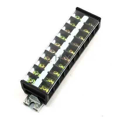

25mm DIN Rail 10 Position 660V 30A Barrier Screw Terminal Strip TD-3010