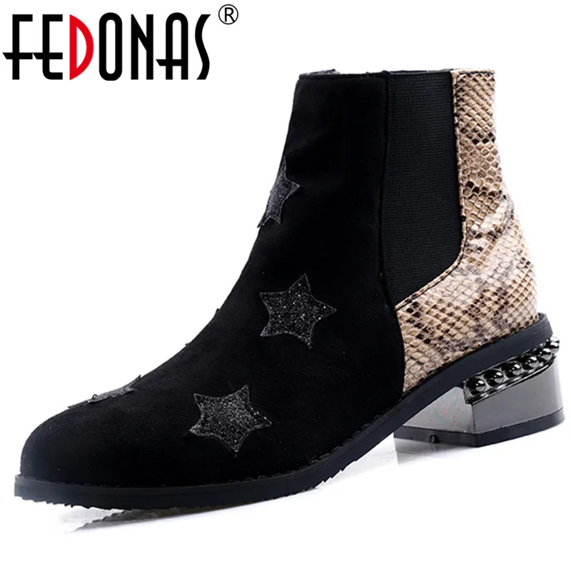 Женские ботинки Челси FEDONAS теплые на молнии с высоким каблуком для офиса и